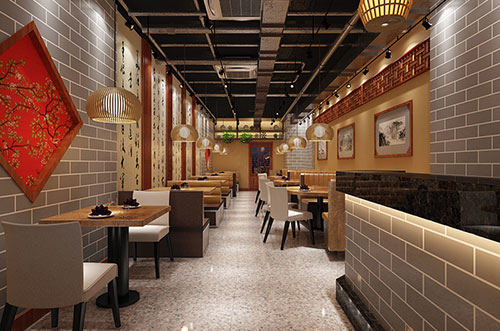 郴州传统中式餐厅餐馆装修设计效果图